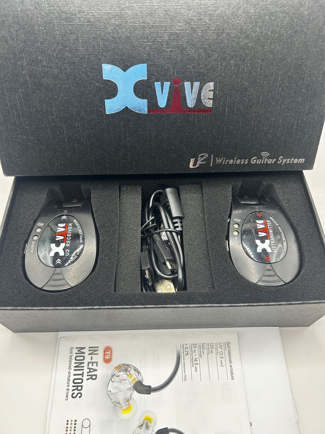 Xvive U2 bezprzewodowy system gitarowy 2,4 GHz, czarny