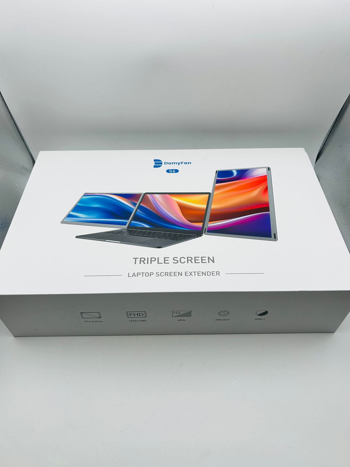 domyfan Przenośny monitor 15,6” 120% sRGB FHD 1080P, USB HDMI