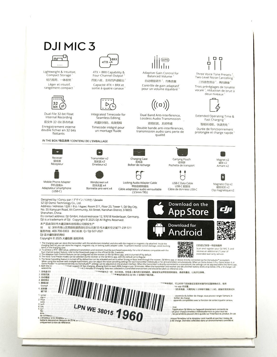 DJI Mic 3 – bezprzewodowy zestaw mikrofonowy (2 nadajniki + 1 odbiornik + etui ładujące)