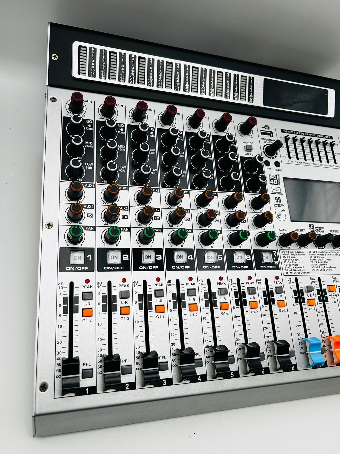 Depusheng AG8 profesjonalny mikser DJ-ski 8-kanałowy
