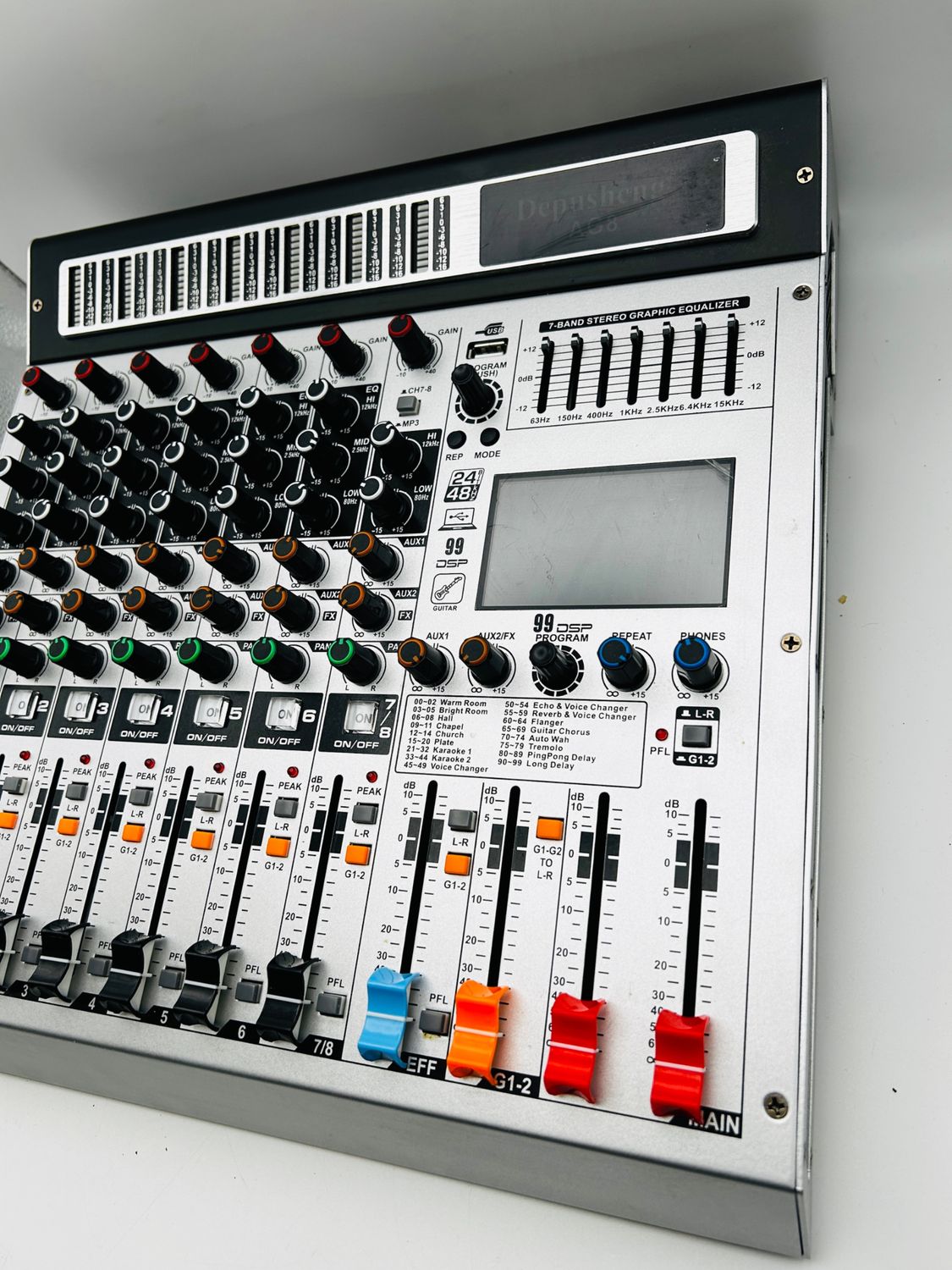 Depusheng AG8 profesjonalny mikser DJ-ski 8-kanałowy