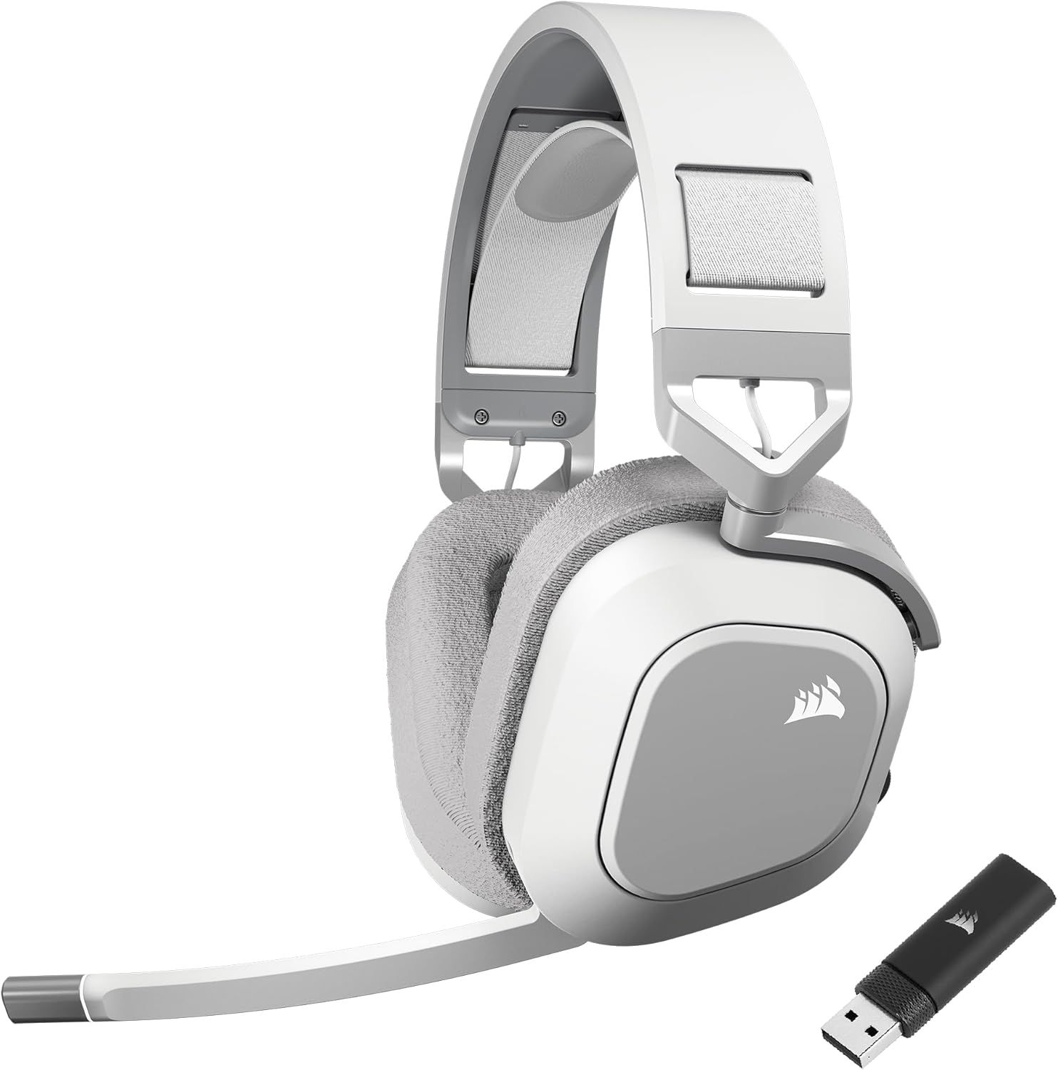 Corsair HS80 MAX WIRELESS – białe słuchawki gamingowe bezprzewodowe