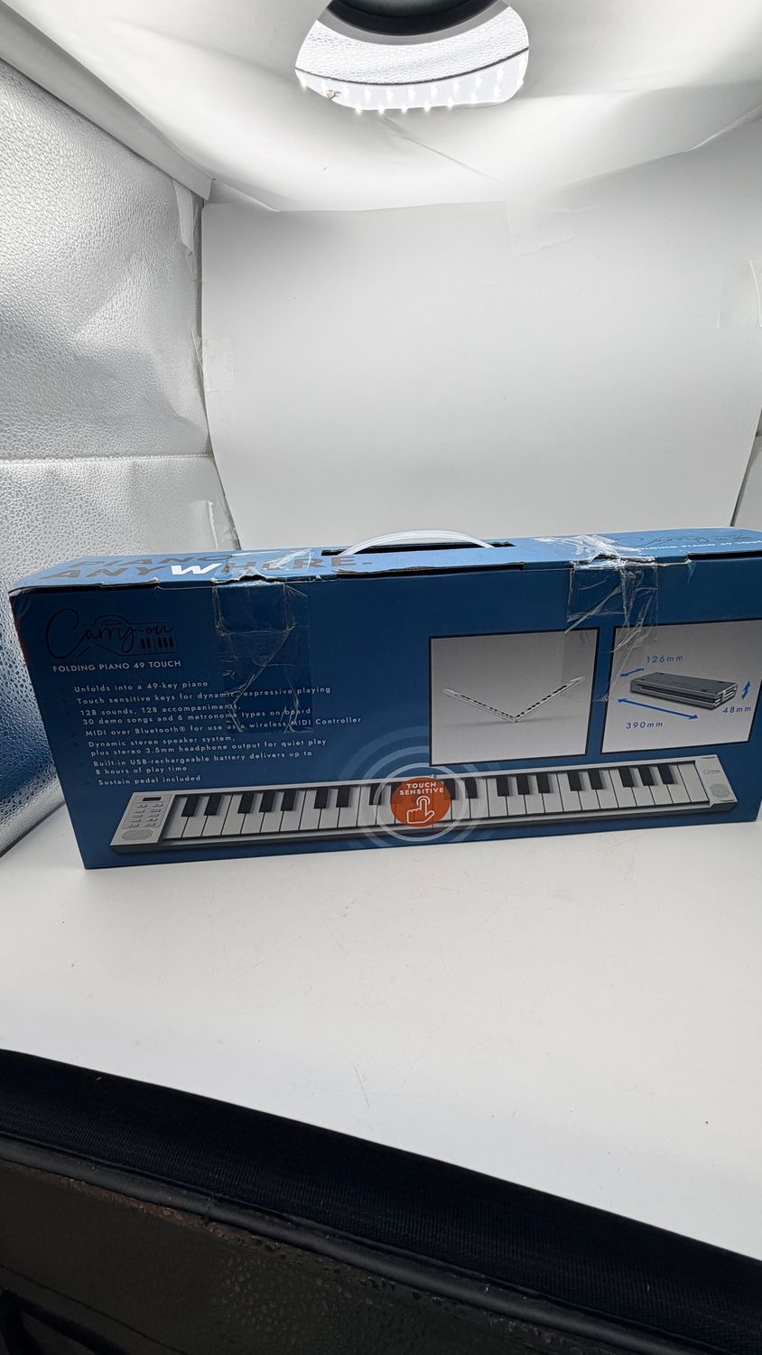 Carry-on FP-49 Touch – przenośne składane pianino cyfrowe 49 klawiszy, białe