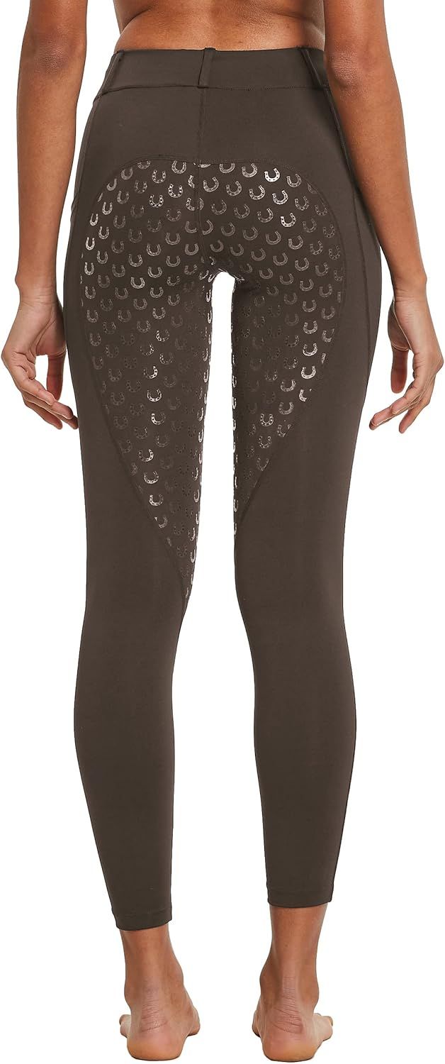 FitsT4 Sports damskie legginsy jeździeckie z pełnym lejem silikonowym
