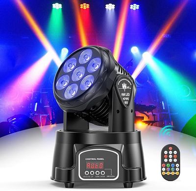 UKing 7x15W Mini Moving Head LED RGBW z pilotem i DMX512