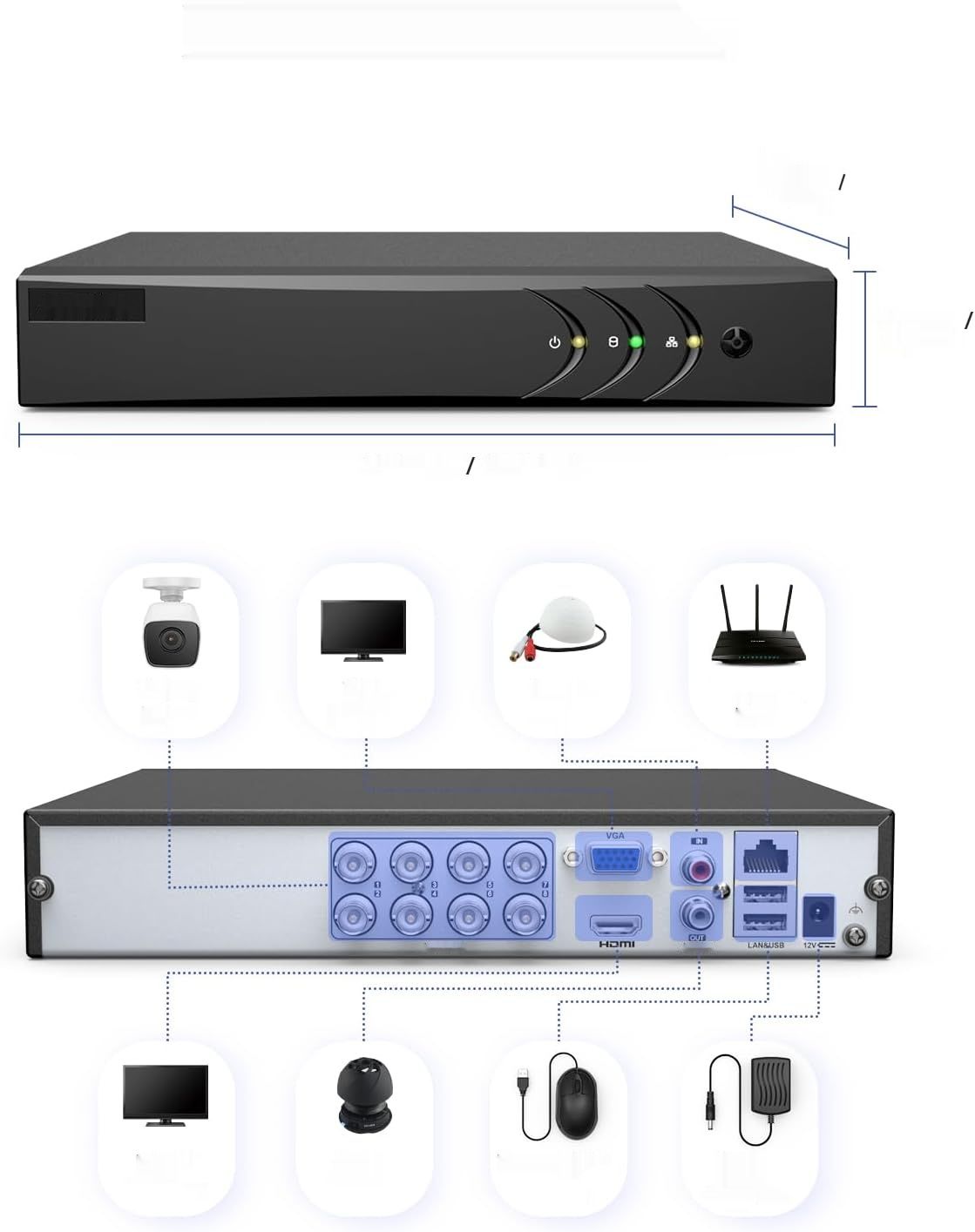 Annke TVI 1080P 8‑kanałowy cyfrowy rejestrator wideo DW81K1T