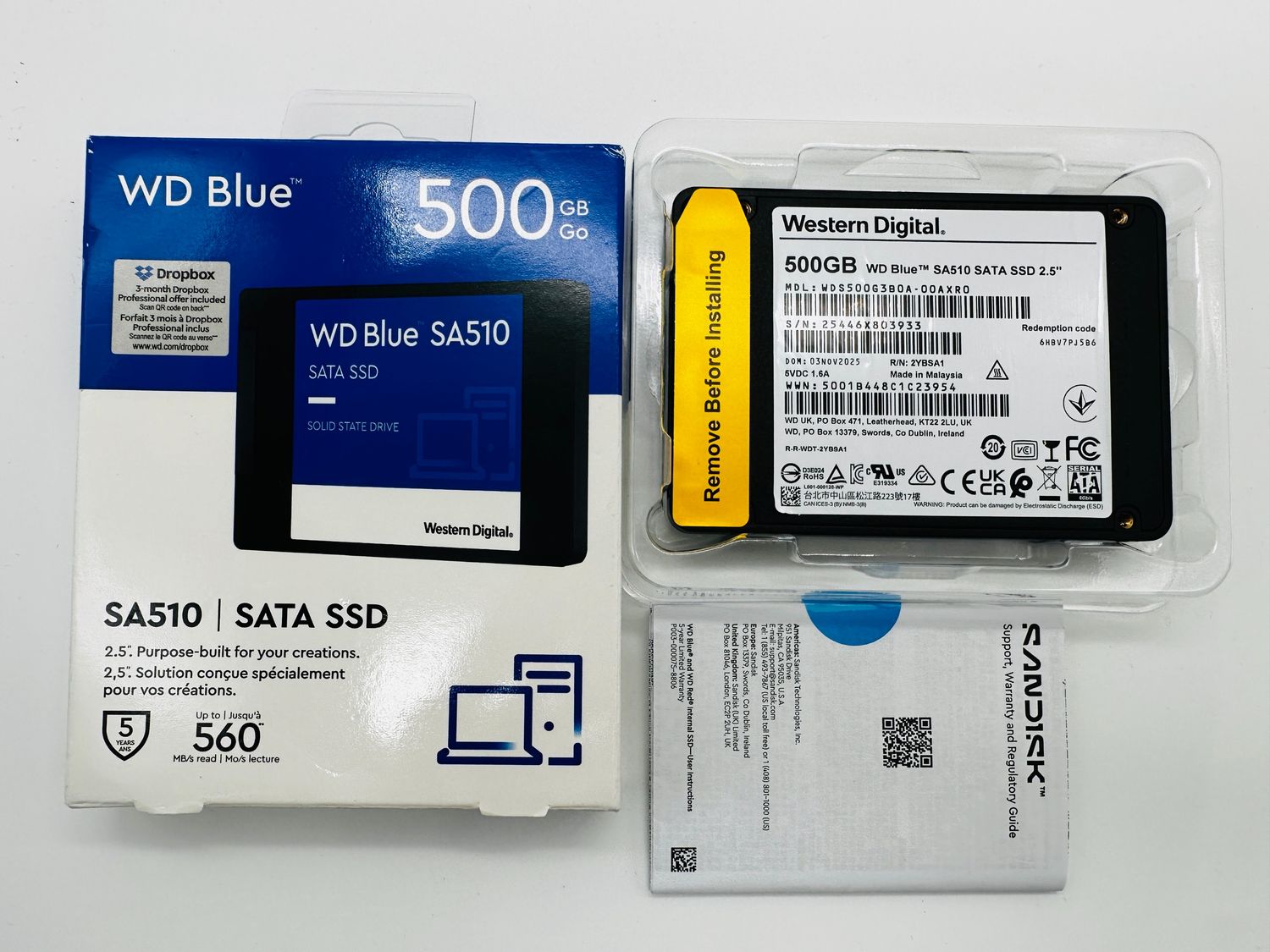 SSD WD Blue 500GB SA510 SATA3 2,5" 7 mm WDS500G3B0A
