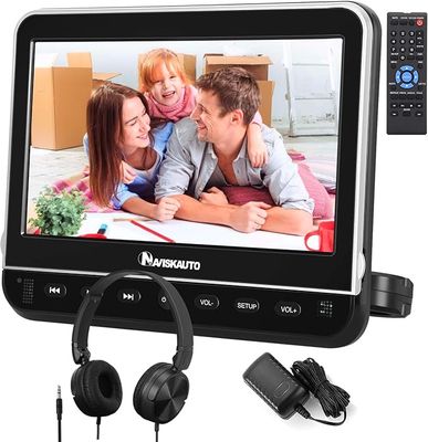 NAVISKAUTO przenośny odtwarzacz DVD do samochodu z ekranem 10,1'' 1080p