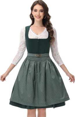ELFIN Dirndl damski midi z aksamitu – sukienka ludowa na Oktoberfest, 60 cm