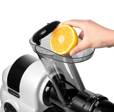 AMZCHEF ZM1517 – Wolnoobrotowa wyciskarka do soków 80 mm, 150 W, srebrna