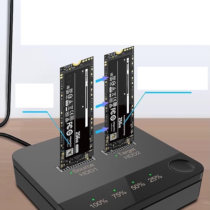 Stacja dokująca i duplikator M.2 SATA SSD Dual Bay Zunate USB 3.0 / USB-C