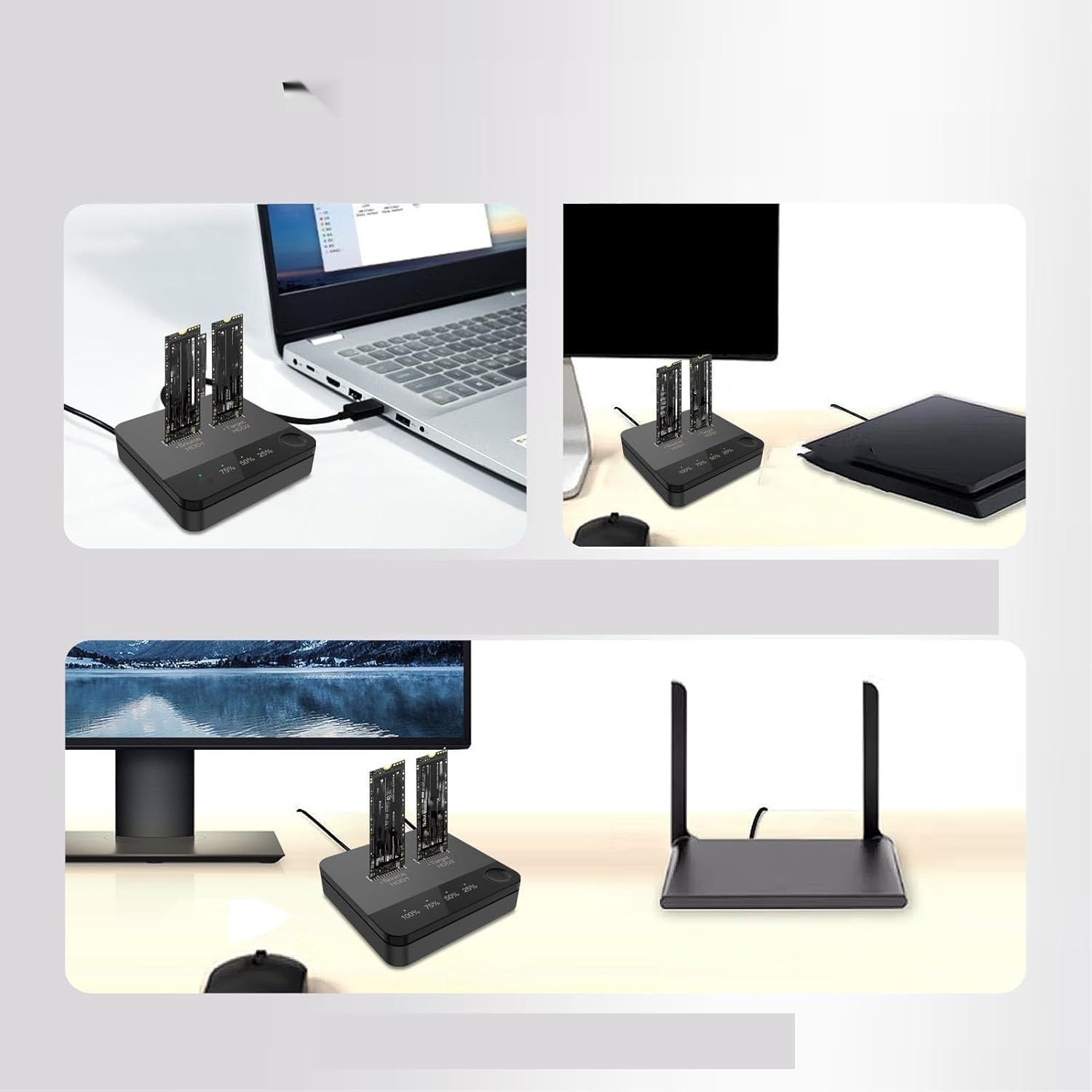 Stacja dokująca i duplikator M.2 SATA SSD Dual Bay Zunate USB 3.0 / USB-C