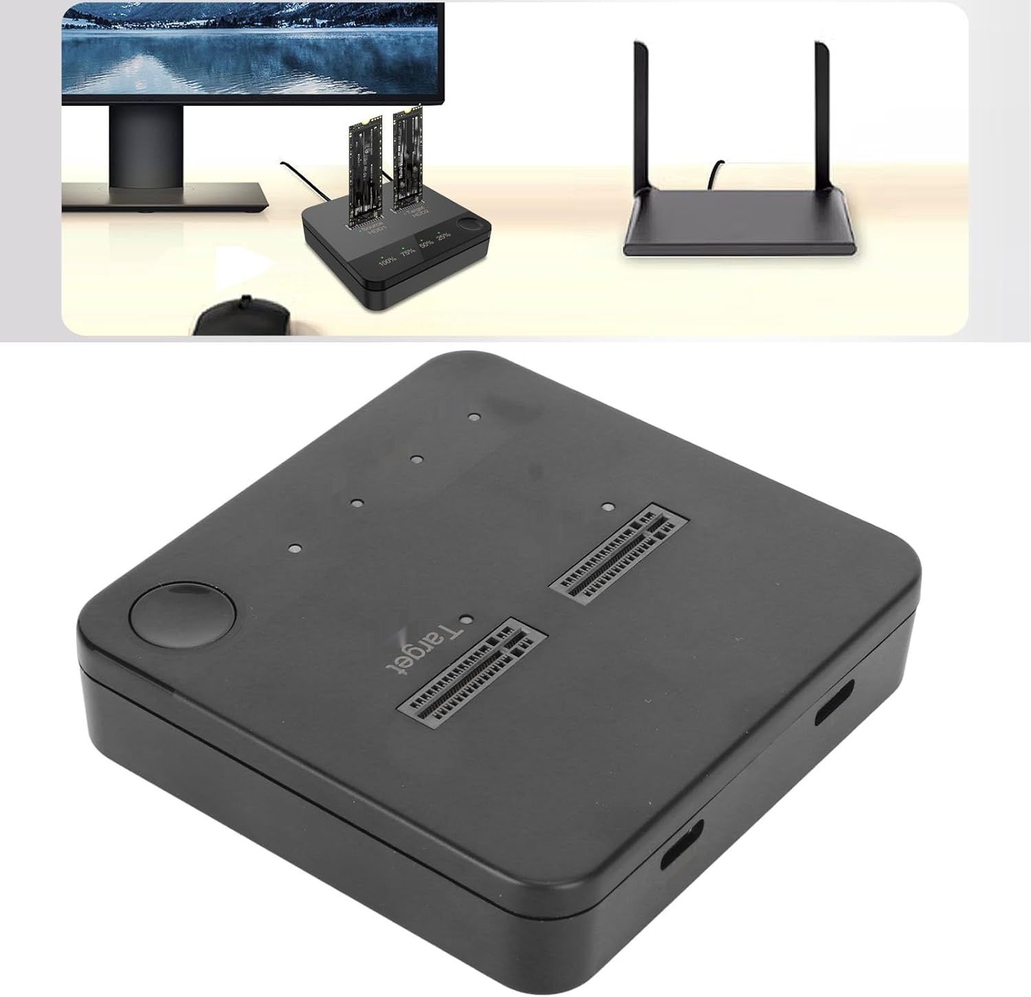 Stacja dokująca i duplikator M.2 SATA SSD Dual Bay Zunate USB 3.0 / USB-C