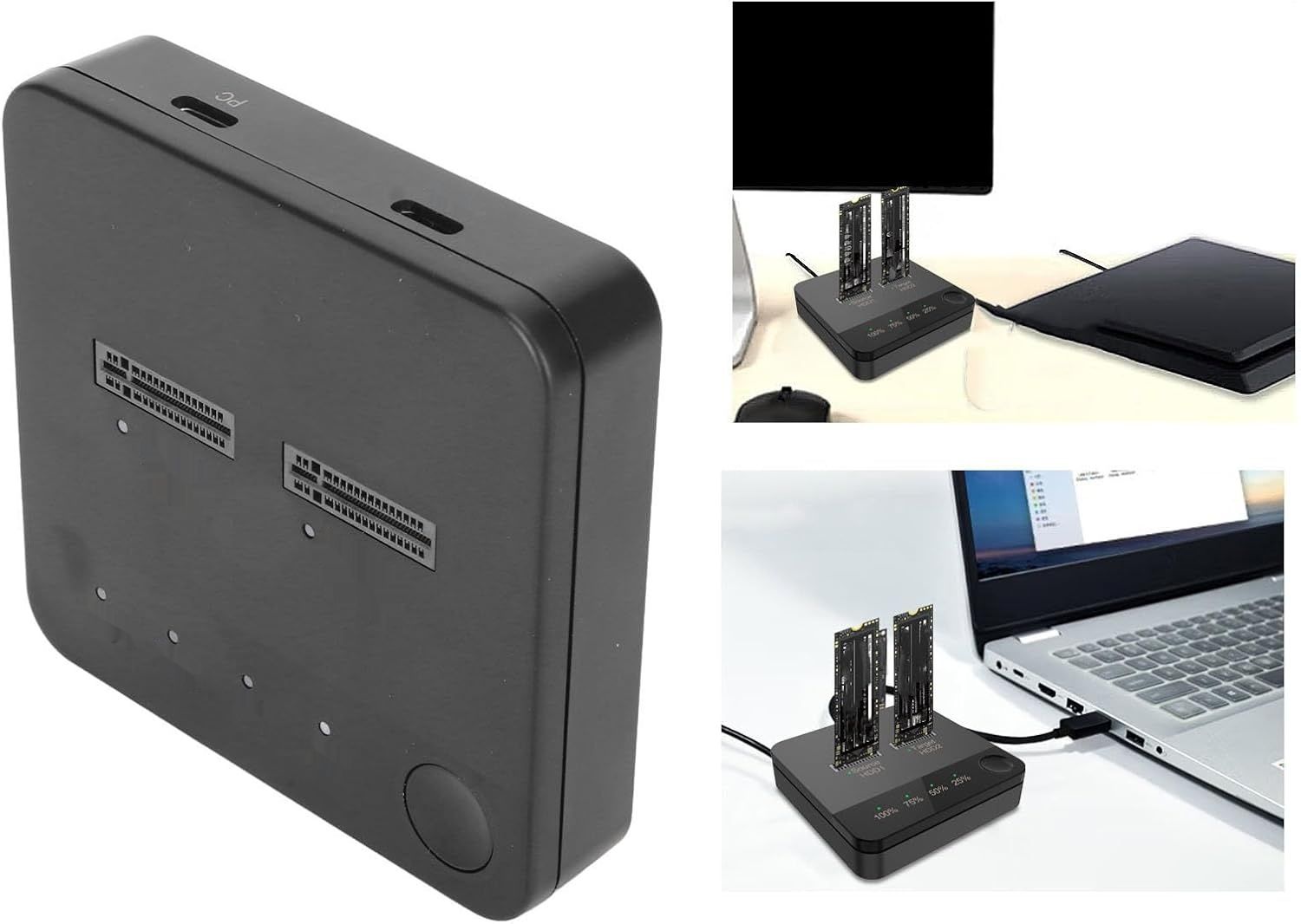 Stacja dokująca i duplikator M.2 SATA SSD Dual Bay Zunate USB 3.0 / USB-C