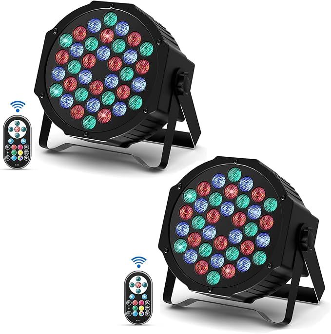 2‑pak reflektorów scenicznych LED DELIBANG 36 LED RGBW z DMX i pilotem