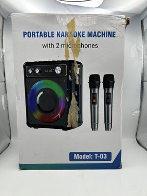 Przenośna maszyna do karaoke Ankuka z 2 mikrofonami bezprzewodowymi