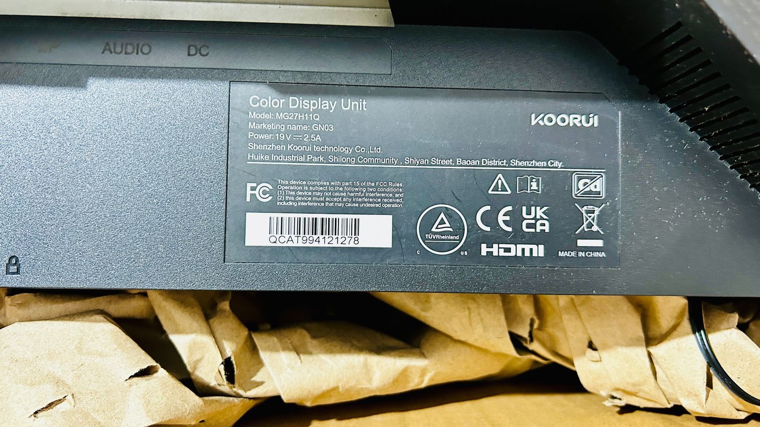 KOORUI Monitor Gaming 27" QHD 170Hz 1ms z Adaptive Sync uszkodzony