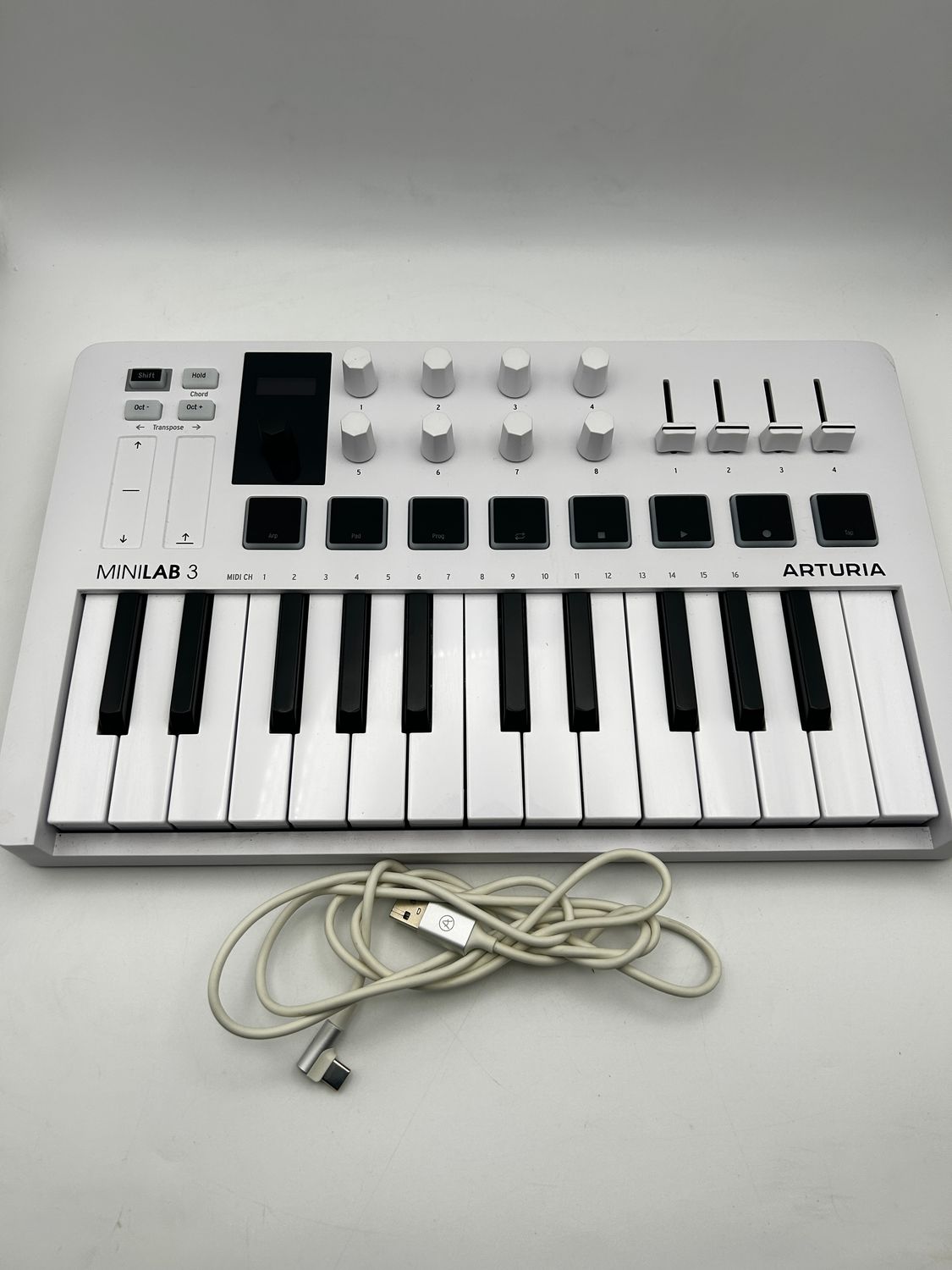 Arturia MiniLab 3 kompaktowy kontroler klawiaturowy, biały