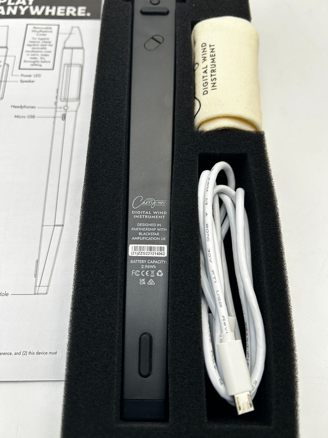 BLACKSTAR Carry-on cyfrowy instrument dęty, czarny