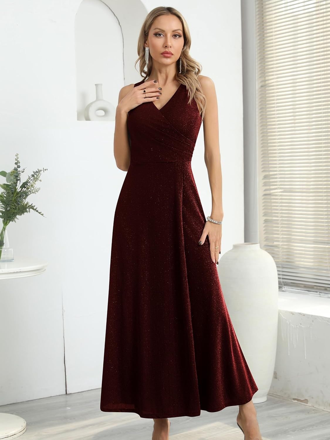 Missufe Elegancka Sukienka Maxi z Rozcięciem – Wieczorowa, Koktajlowa, Balowa