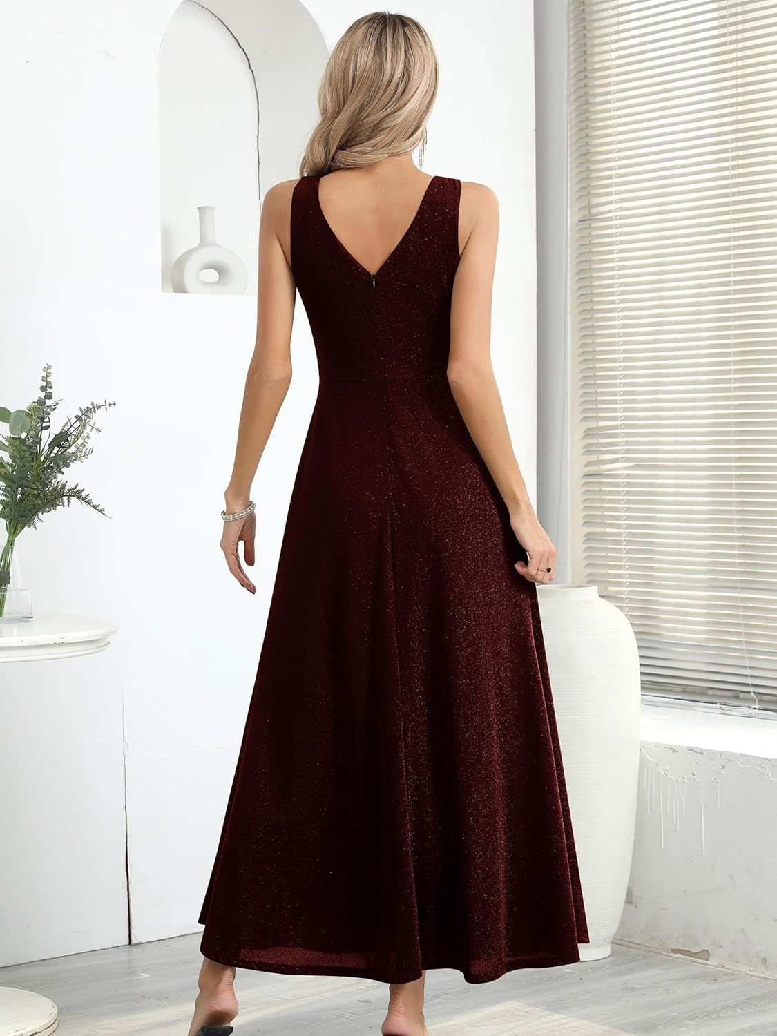Missufe Elegancka Sukienka Maxi z Rozcięciem – Wieczorowa, Koktajlowa, Balowa