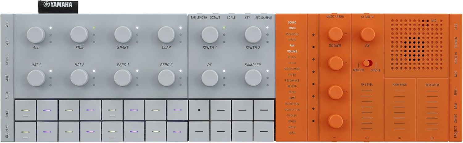 Yamaha SEQTRAK – mobilny groovebox all-in-one, pomarańczowy