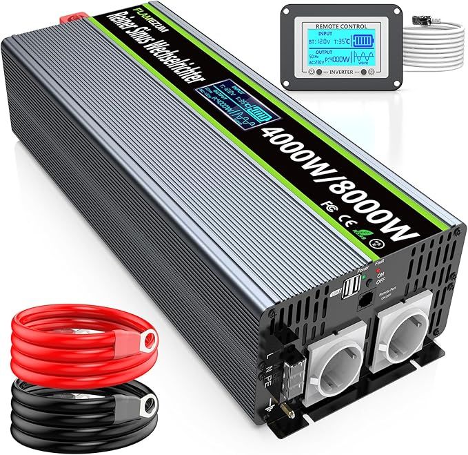 Falownik mocy 4000 W SUDOKEJI F-P-4000 – czysta fala sinusoidalna 12 V DC / 230 V AC
