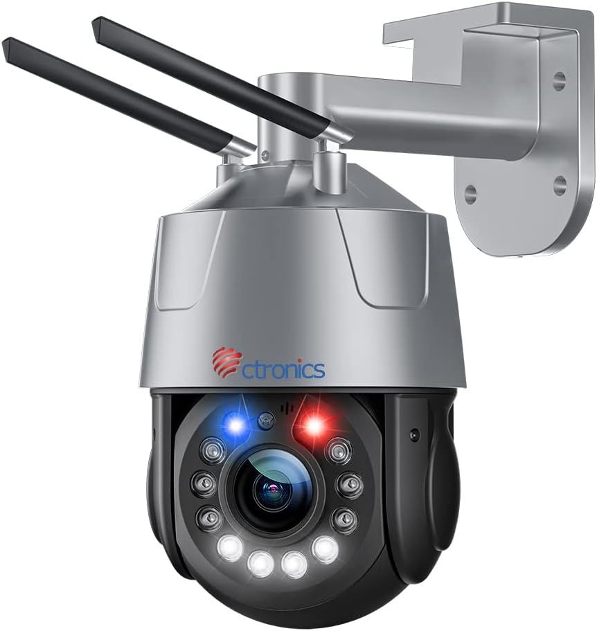 Ctronics 3G/4G LTE 5MP zewnętrzna kamera monitoringu z kartą SIM, opty