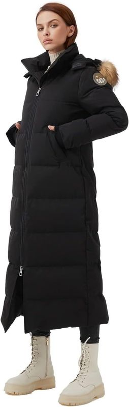 Długa damska parka puchowa 750+ Fill Power
