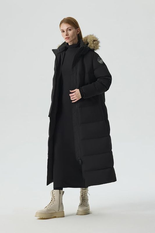 Długa damska parka puchowa 750+ Fill Power