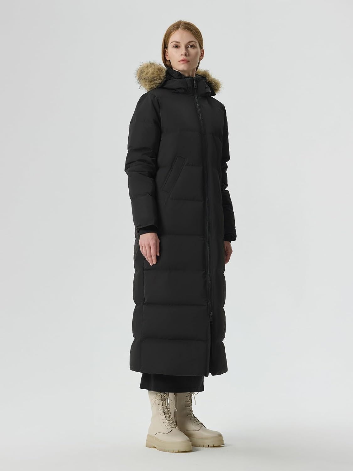 Długa damska parka puchowa 750+ Fill Power