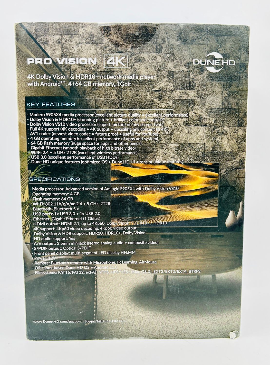 Dune HD Pro Vision 4K, odtwarzacz multimedialny, przystawka Android, S