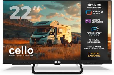 Cello CTRAV-22TZ 22" Smart TV 12 V Traveller z Tizen OS Samsung