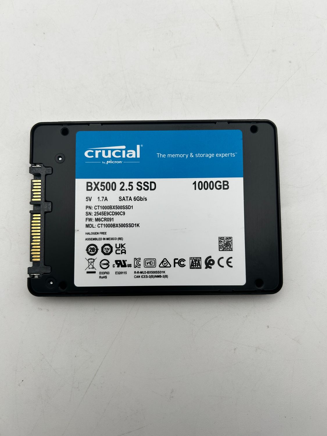 Crucial BX500 SATA SSD 1TB 2,5" – wewnętrzny dysk SSD do PC i laptopów