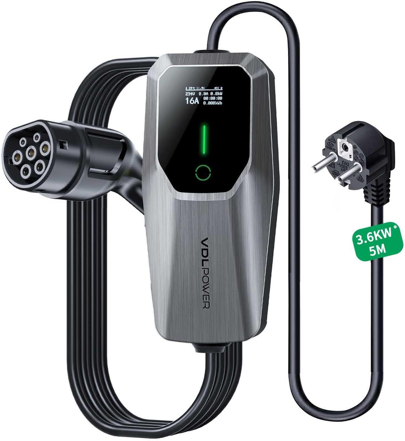 Ładowarka EV Typ 2, Ładowarka Samochodu Elektrycznego 16A, 3,6 kW