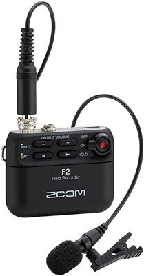 Zoom F2/B Field Recorder z mikrofonem lavalier, czarny