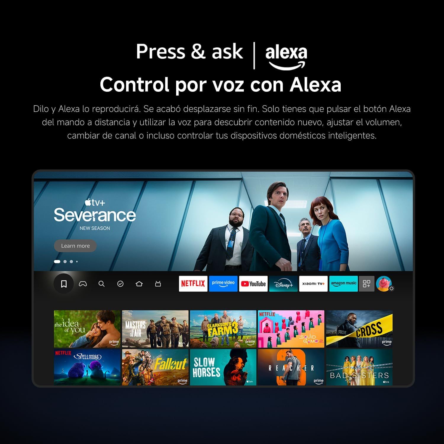 XIAOMI TV F 32, 32 cale (81 cm), HD, Smart TV, Fire OS7, sterowanie gł