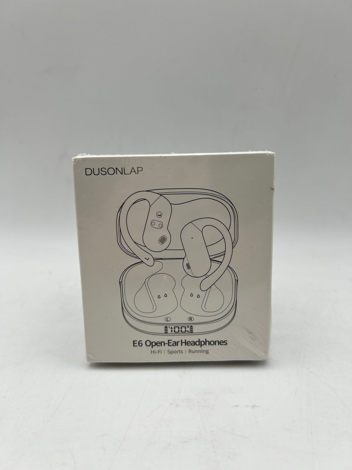 Tłumacz słuchawkowy AI DUSONLAP E6, Bluetooth 5.4, 165 języków, czarny