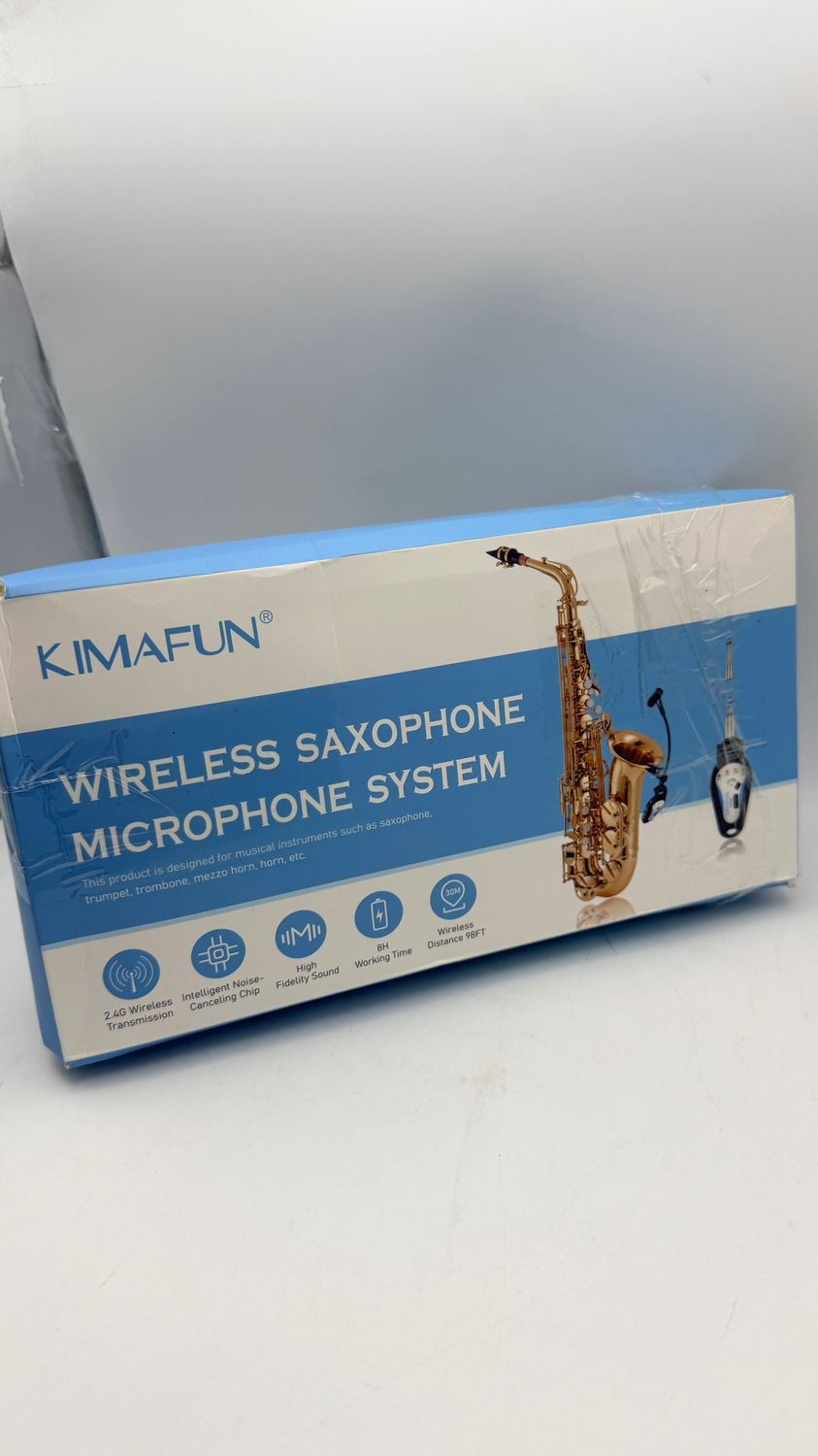 KIMAFUN bezprzewodowy mikrofon do saksofonu 2,4 G, mikrofon z klipsem,