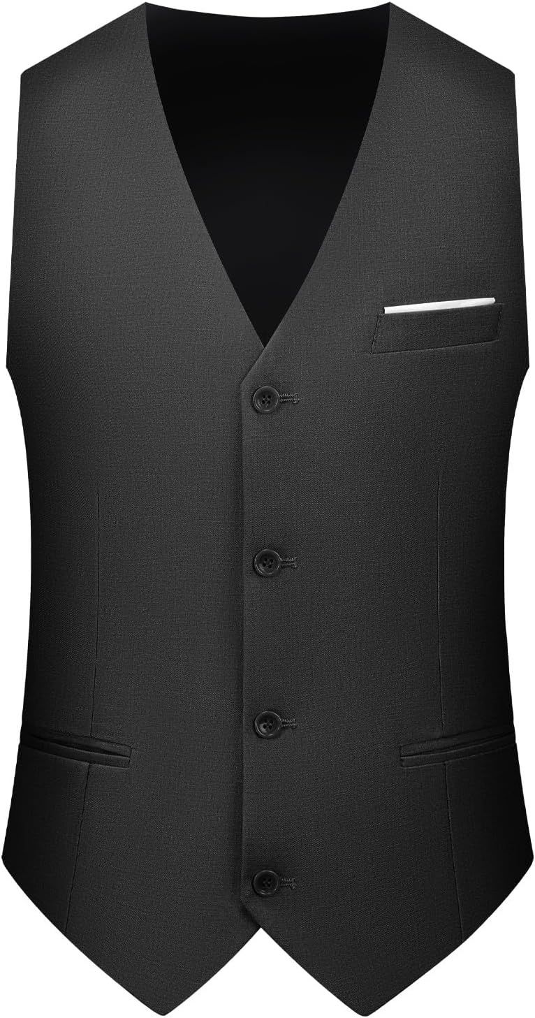Męski garnitur slim fit 3-częściowy, dwuguzikowy – marynarka, kamizelka i spodnie