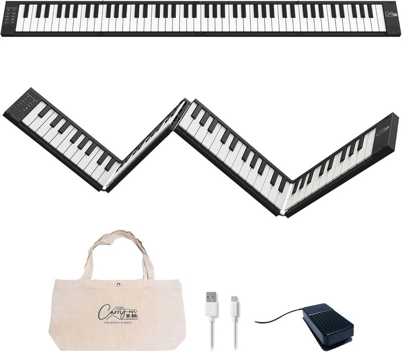 BLACKSTAR Carry-on 88 - czarne składane pianino 89-klawiszowe Black. K