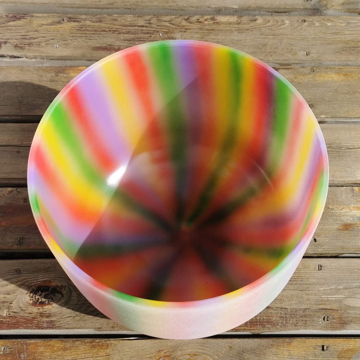 KVKA klankschaal kryształowa 8" C – Root Chakra, 432 Hz, Upright Rainbow