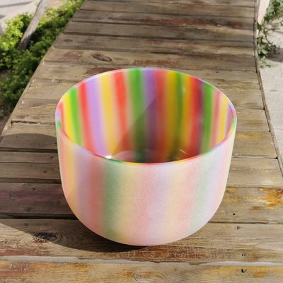 KVKA klankschaal kryształowa 8" C – Root Chakra, 432 Hz, Upright Rainbow
