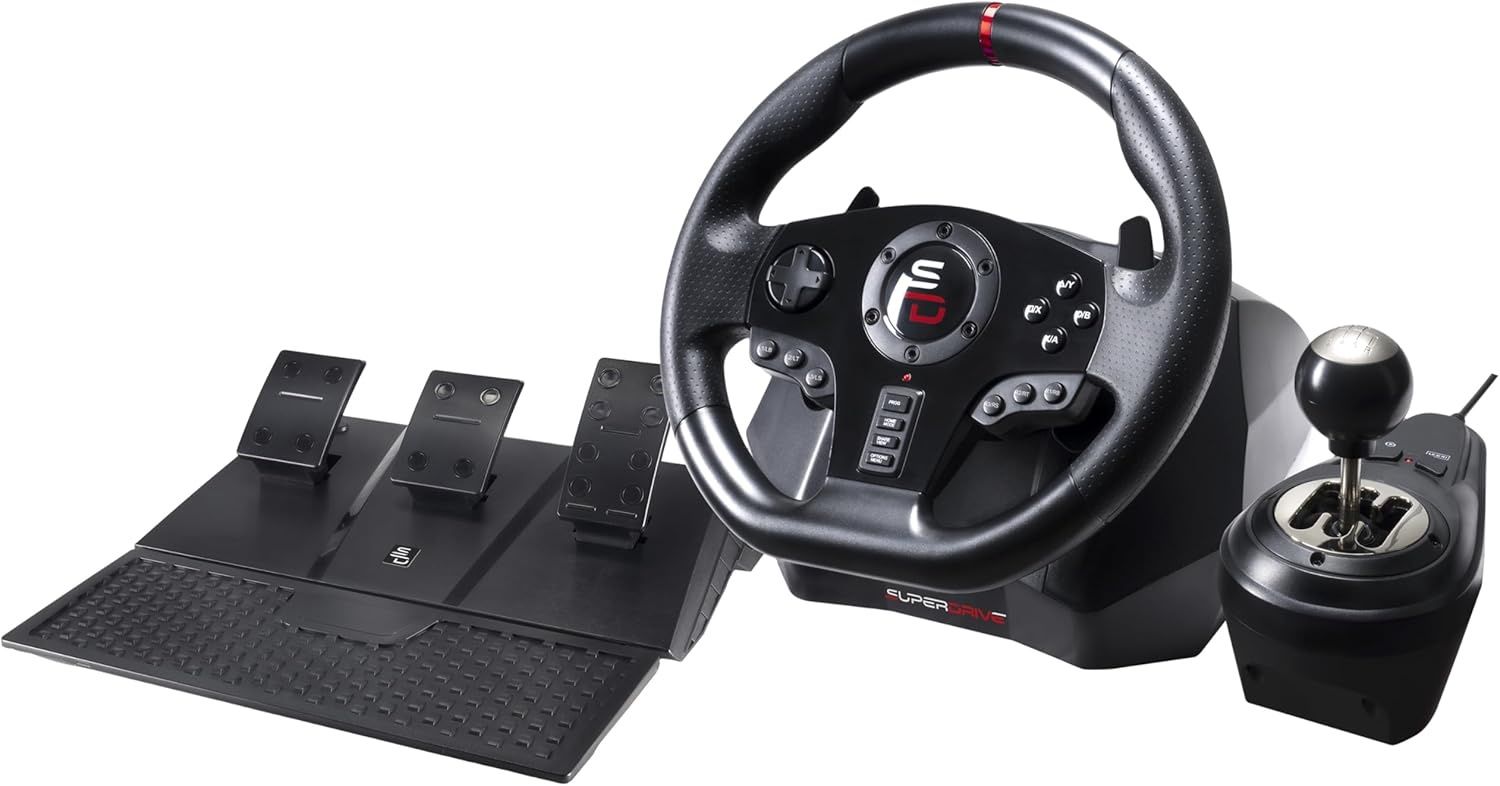 Subsonic Volant Superdrive GS850-X z lewarkiem zmiany biegów, łopatkami i pedałami – do PS4, Xbox Series X/S i Xbox One