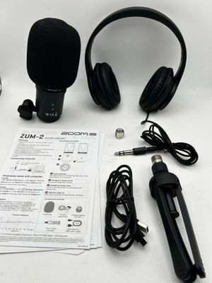 Zoom ZUM-2PMP zestaw podcastowy USB – mikrofon, słuchawki i statyw