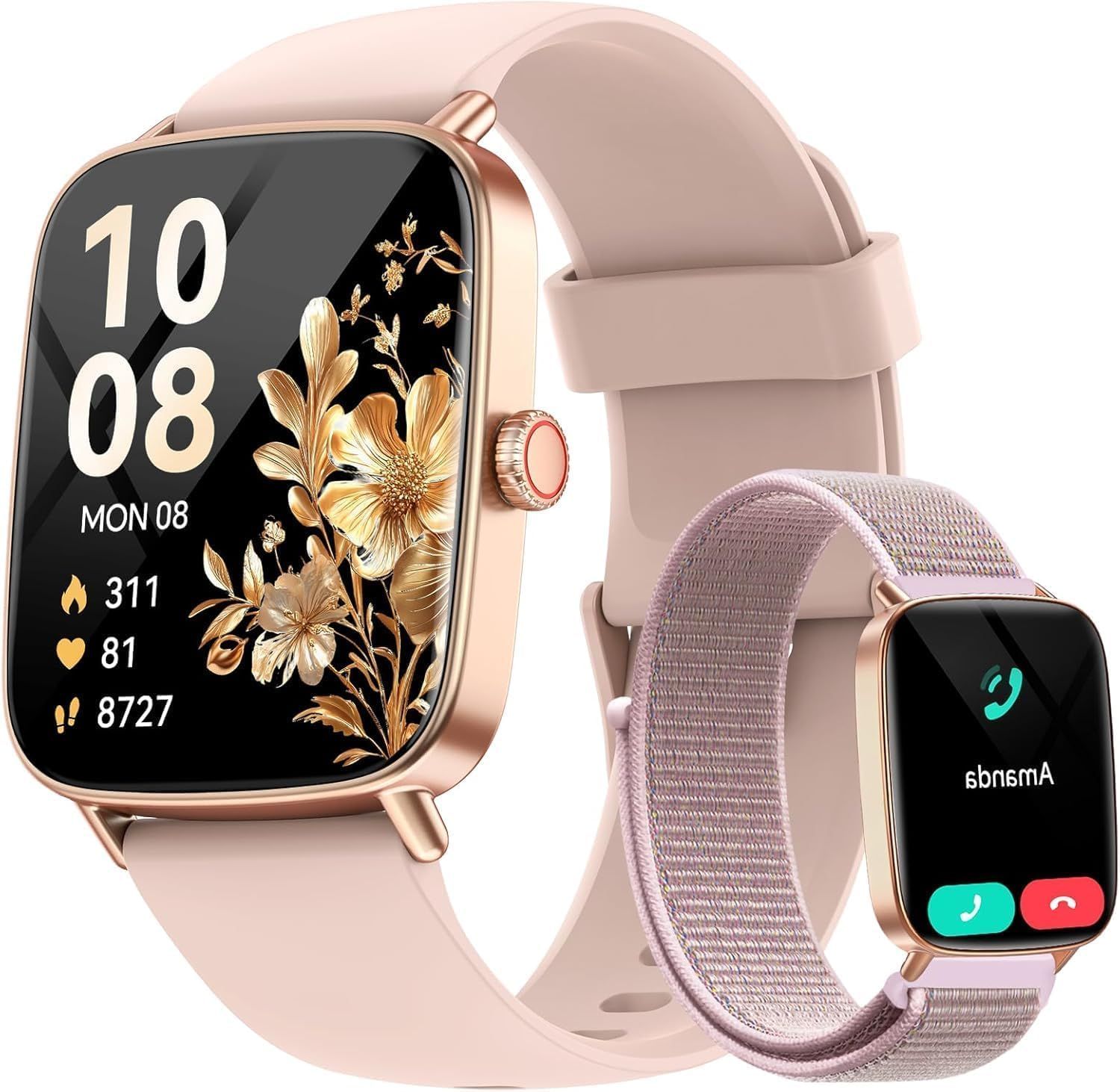 aeac Inteligentny Zegarek Damski z Funkcją Rozmów, 1,85" Smartwatch D�