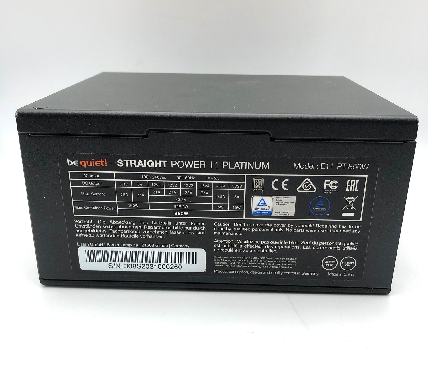 Zasilacz komputerowy be quiet! Straight Power 11 Platinum 850W