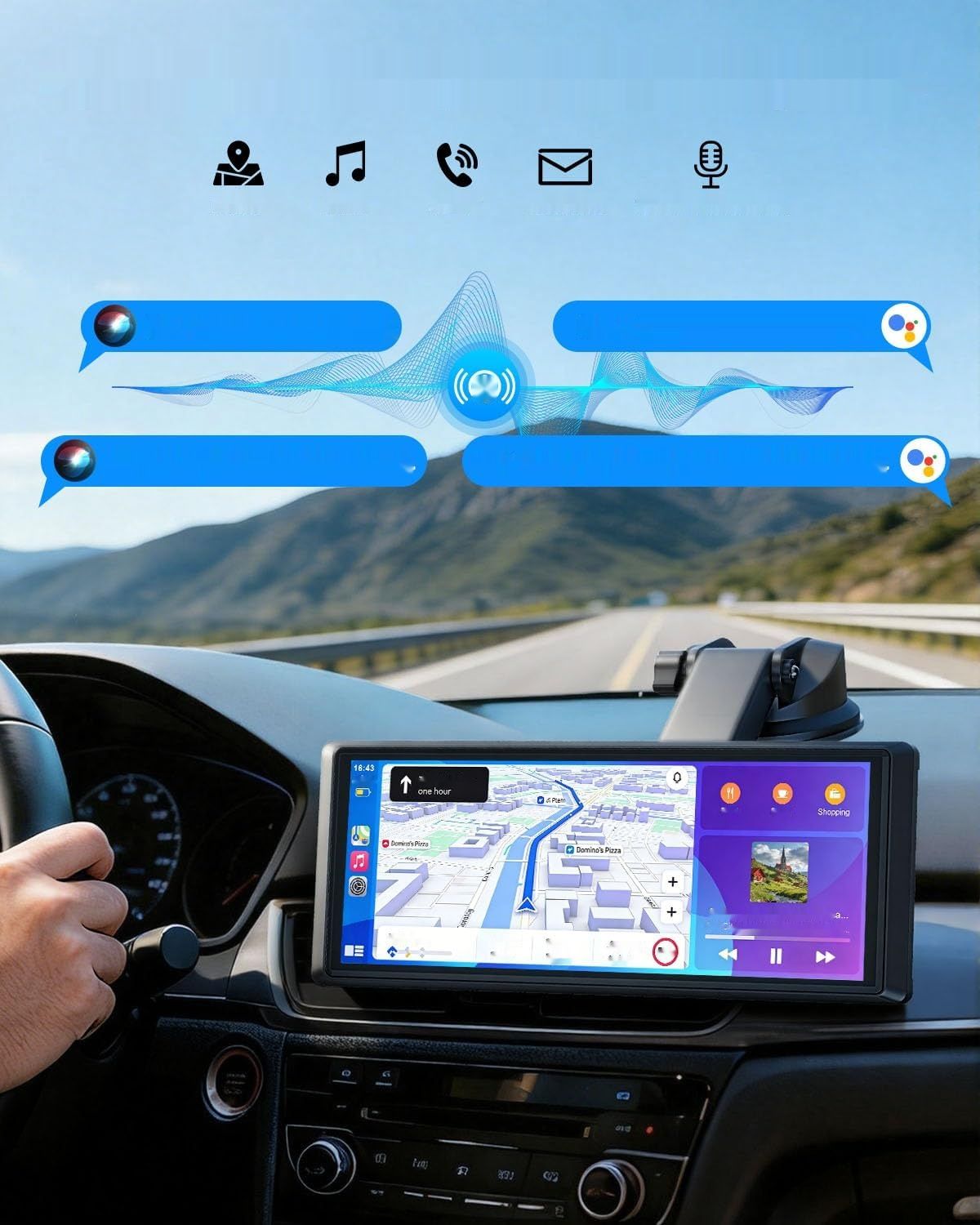 ESSGOO E40 PRO – 8-calowy wyświetlacz CarPlay/Android Auto z kamerą cofania