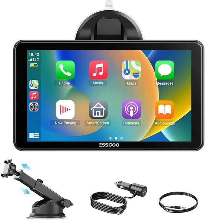 ESSGOO 7" ekran samochodowy Wireless CarPlay / Android Auto, Bluetooth 5.3