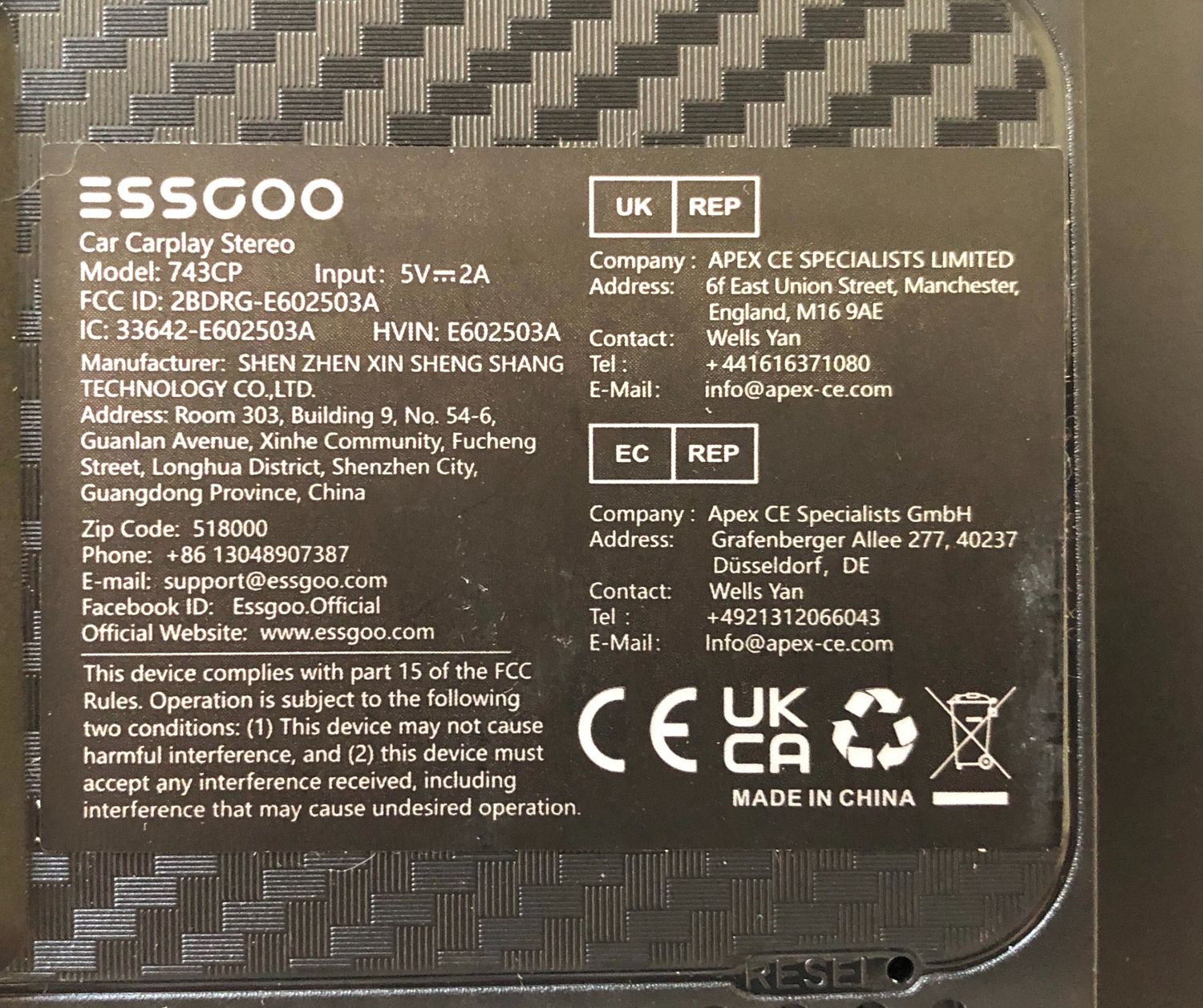 ESSGOO 7" ekran samochodowy Wireless CarPlay / Android Auto, Bluetooth 5.3